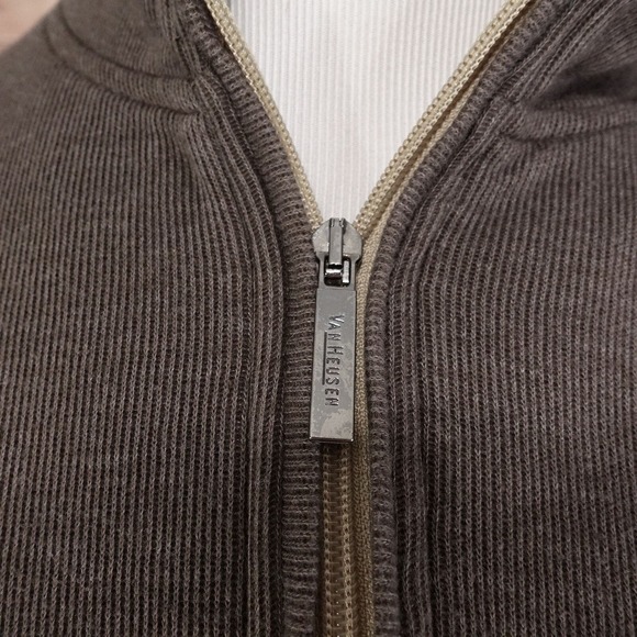 VAN HEUSEN BROWN MOCK NECK 1/4 ZIP PULLOVER SWEATER MENS SIZE XXL 2XL - Picture 3 of 8